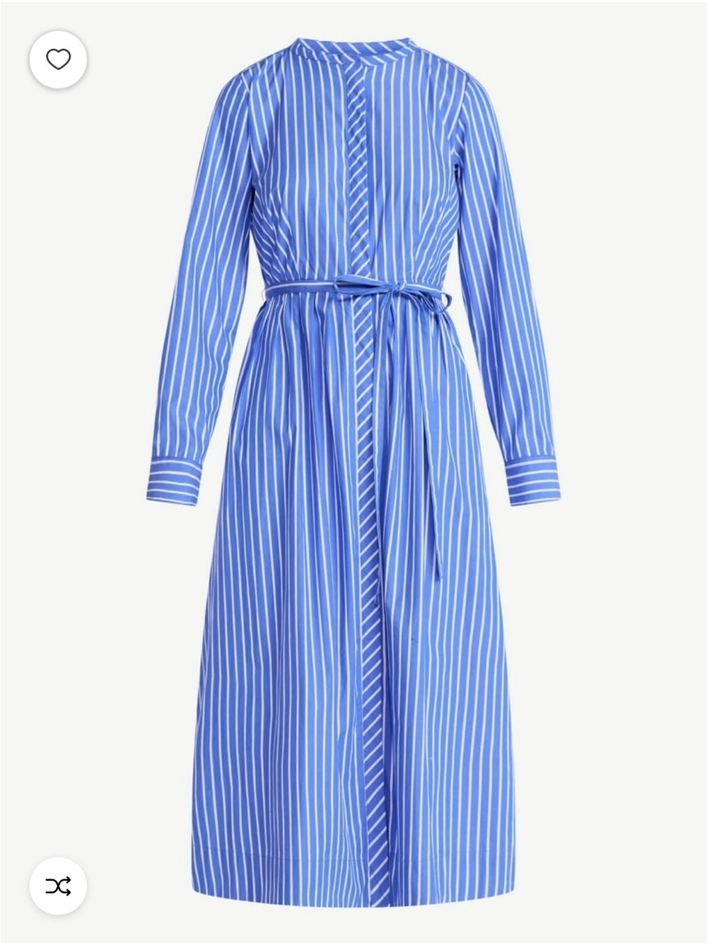 Free Assembly sz Medium Blue Striped Midi Shirt Dress long sleeve preppy classic - Picture 16 of 16
